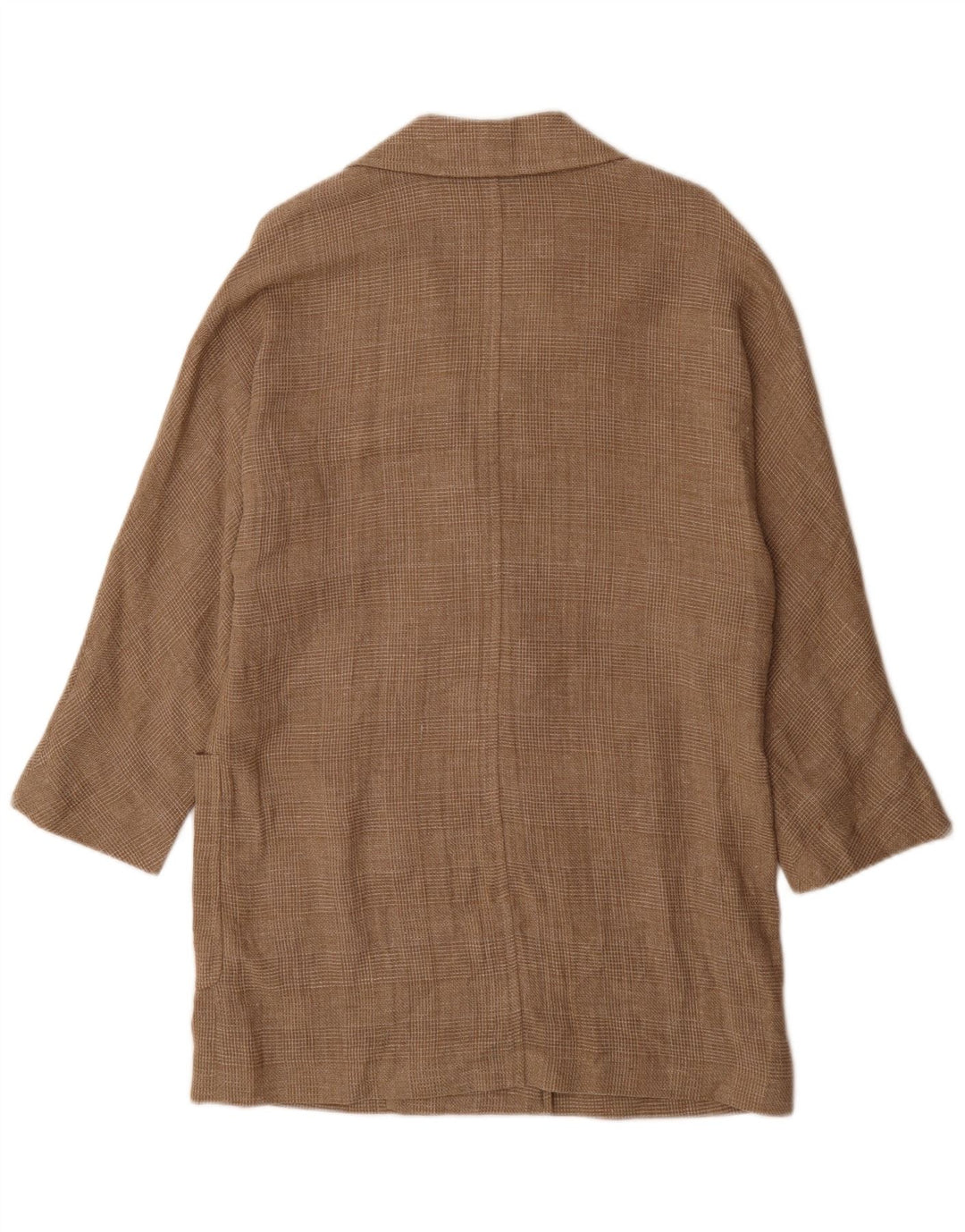 Massimo Dutti Herre 3/4-ærmet dobbeltradet frakke UK 36 Small Brown Check
