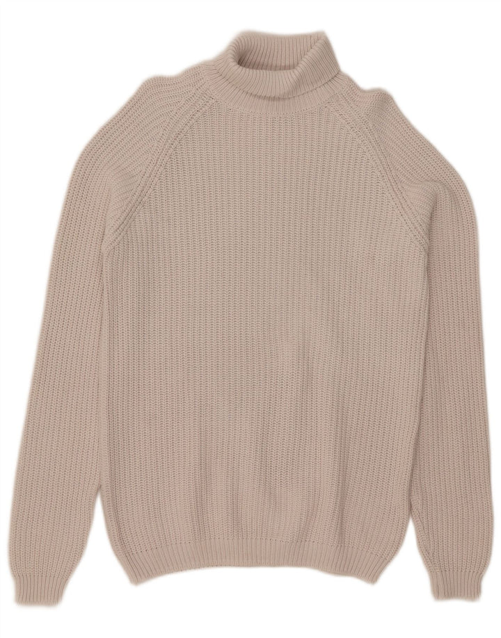 Zara Herre Rullehalstrøje Sweater Medium Beige Bomuld