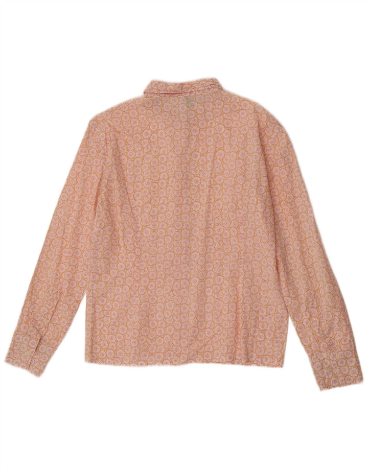 Benetton Dameskjorte UK 12 Medium Orange Floral
