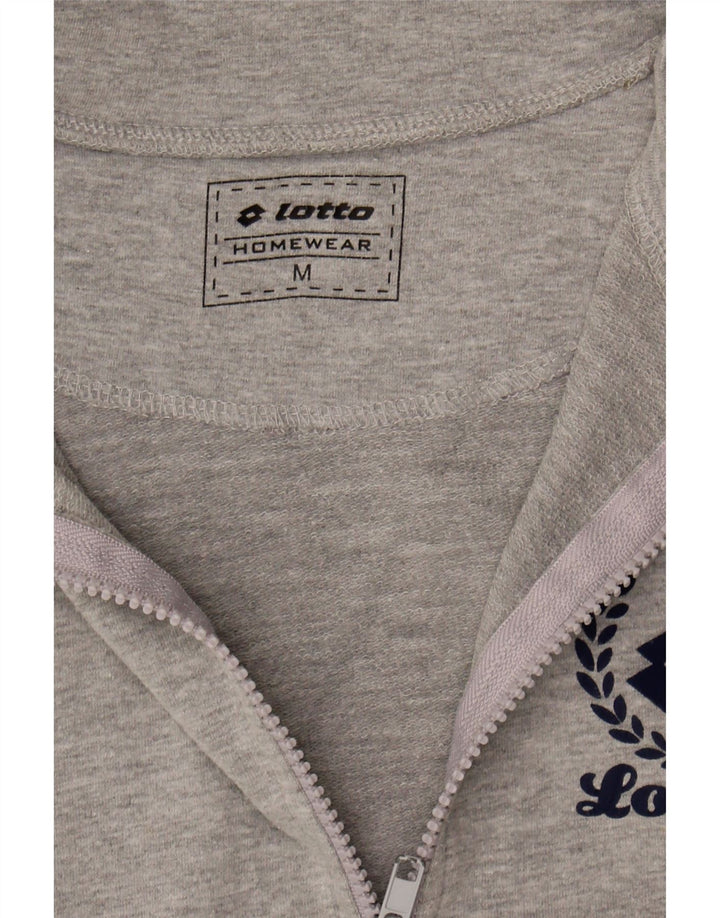 LOTTO Womens Tracksuit Top Jacket UK 14 Medium Grey Cotton Vintage Lotto and Second-Hand Lotto from Messina Hembry 