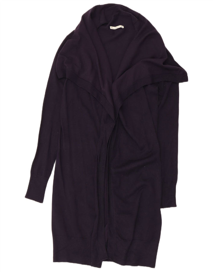 Zara Womens Longline Open Cardigan Sweater UK 12 Medium Navy Blue Viscose