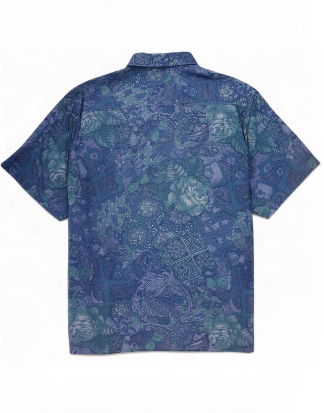 B.W. Moss Kortærmet Herreskjorte Størrelse 38/40 Medium Blue Floral