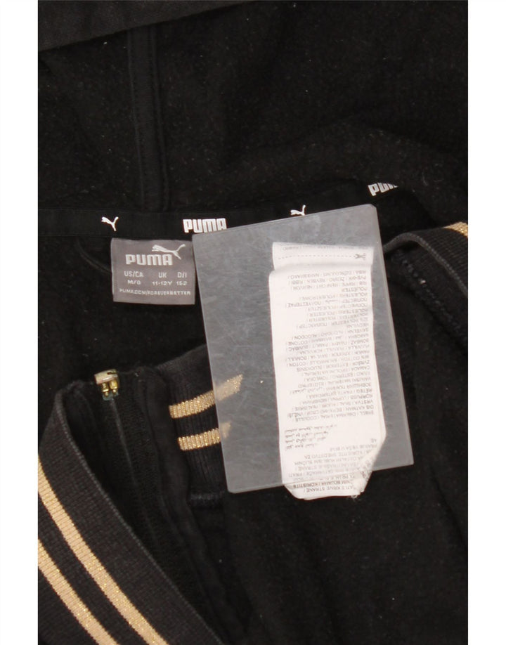 PUMA hættetrøje med lynlås til drenge 11-12 år Sort bomuld