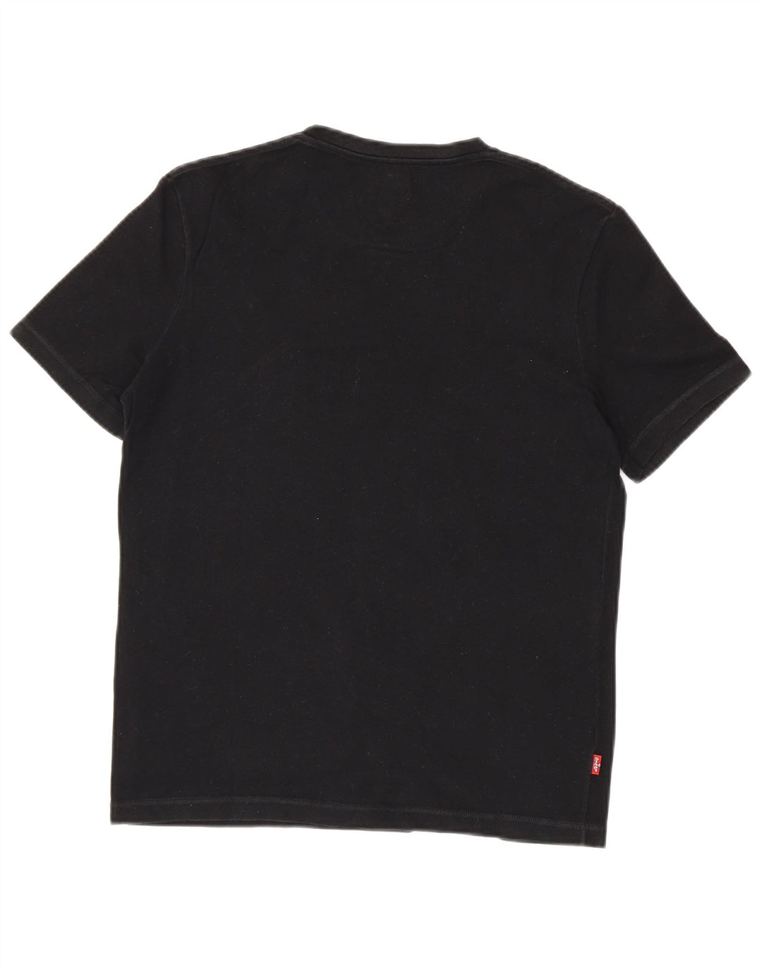 LEVI'S Dame T-Shirt Top UK 12 Medium Sort Bomuld
