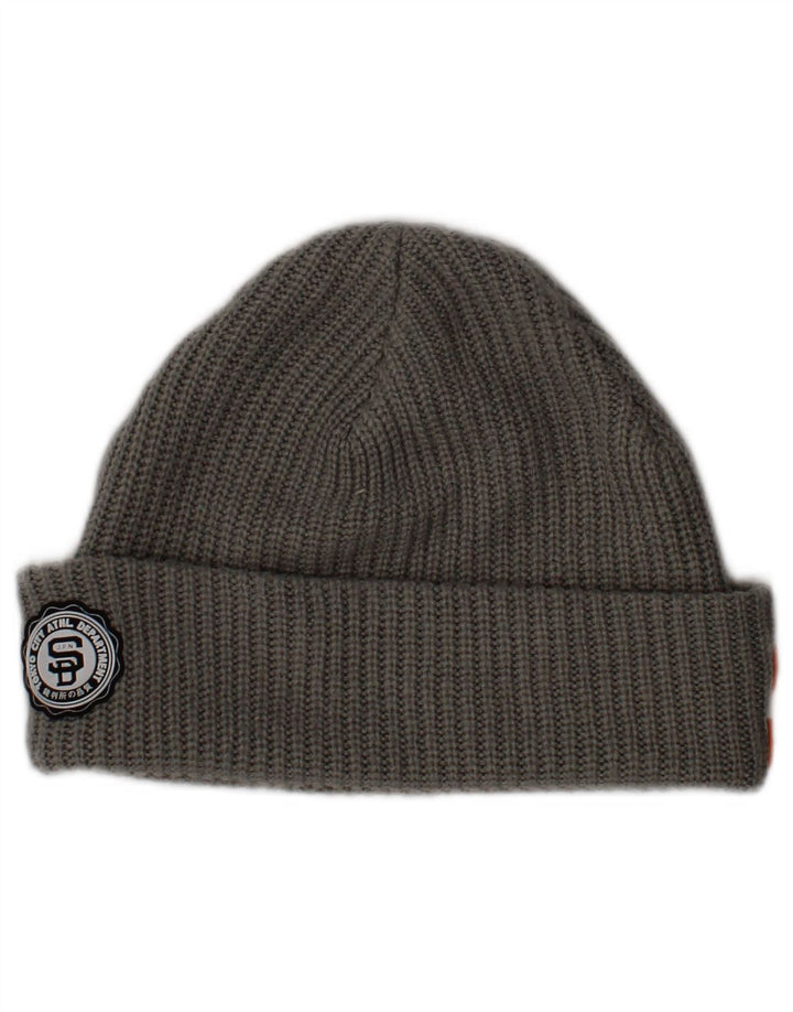 Superdry Herre grafisk strik beanie hat One Size grå akryl logo