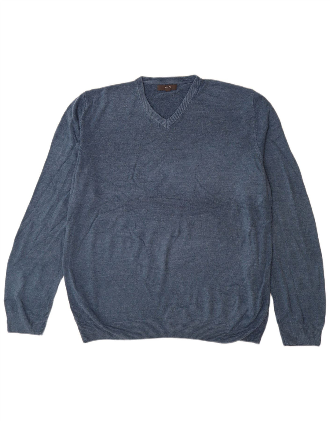 Marks & Spencer Herre V-hals sweater 3XL Blå Akryl