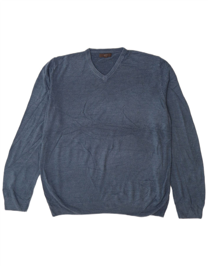 Marks & Spencer Herre V-hals sweater 3XL Blå Akryl