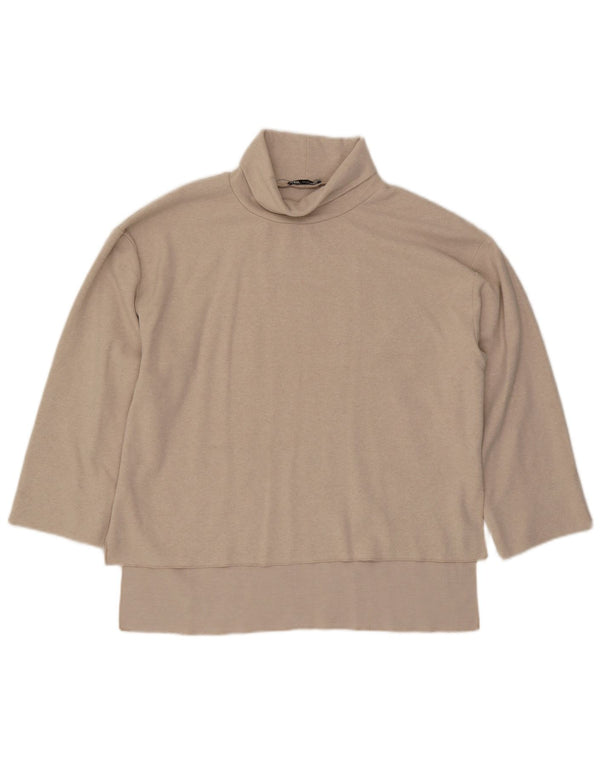 Zara Dame Top 3/4 ærmer UK 16 Large Beige