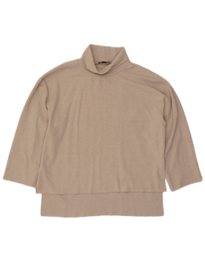 Zara Dame Top 3/4 ærmer UK 16 Large Beige