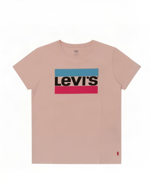 Levi's Grafisk T-shirt top til kvinder UK 14 Medium Pink Bomuld