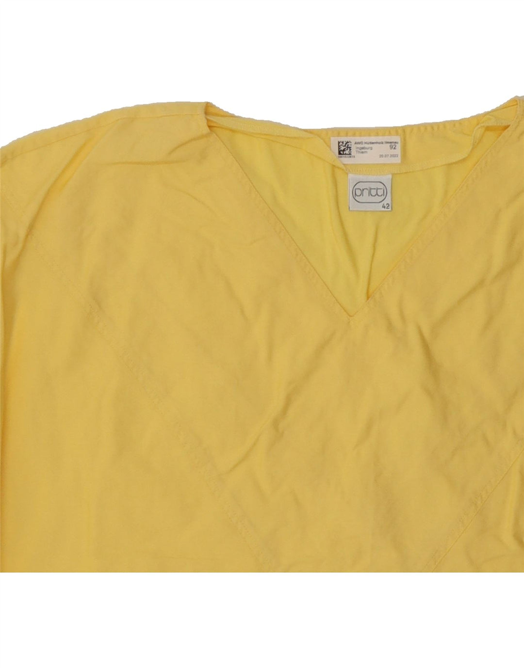 VINTAGE Womens Blouse Top EU 42 Large Yellow Vintage Vintage and Second-Hand Vintage from Messina Hembry 
