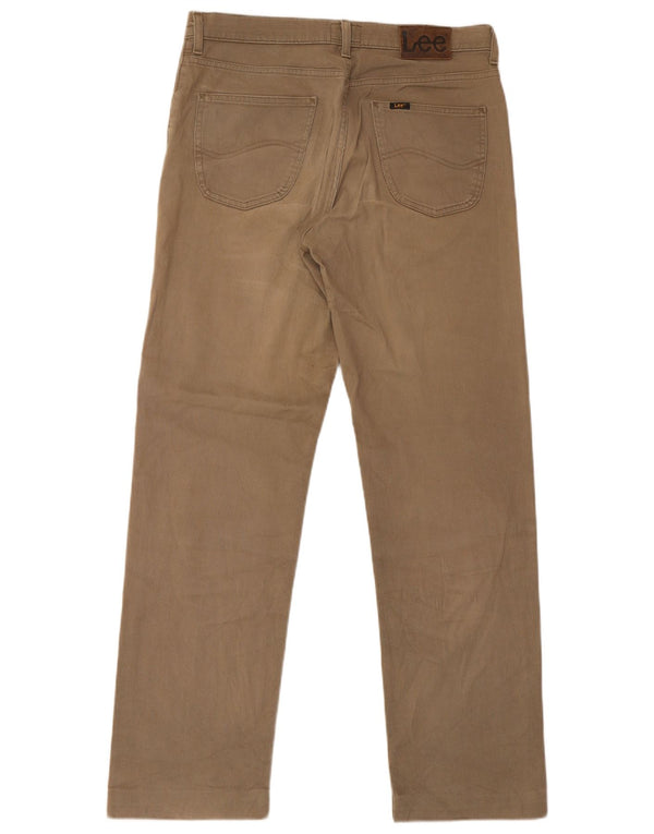 Lee Mens Brooklyn Straight Jeans W34 L33 Beige Bomuld