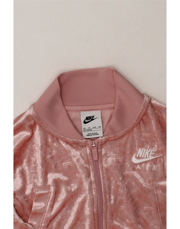 NIKE Girls Crop Tracksuit Top Jacket 7-8 Years XS  Pink Polyester Vintage Nike and Second-Hand Nike from Messina Hembry 