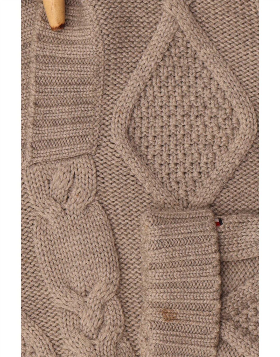 Tommy Hilfiger Herre Polo Neck Jumper Sweater Medium Grå Uld