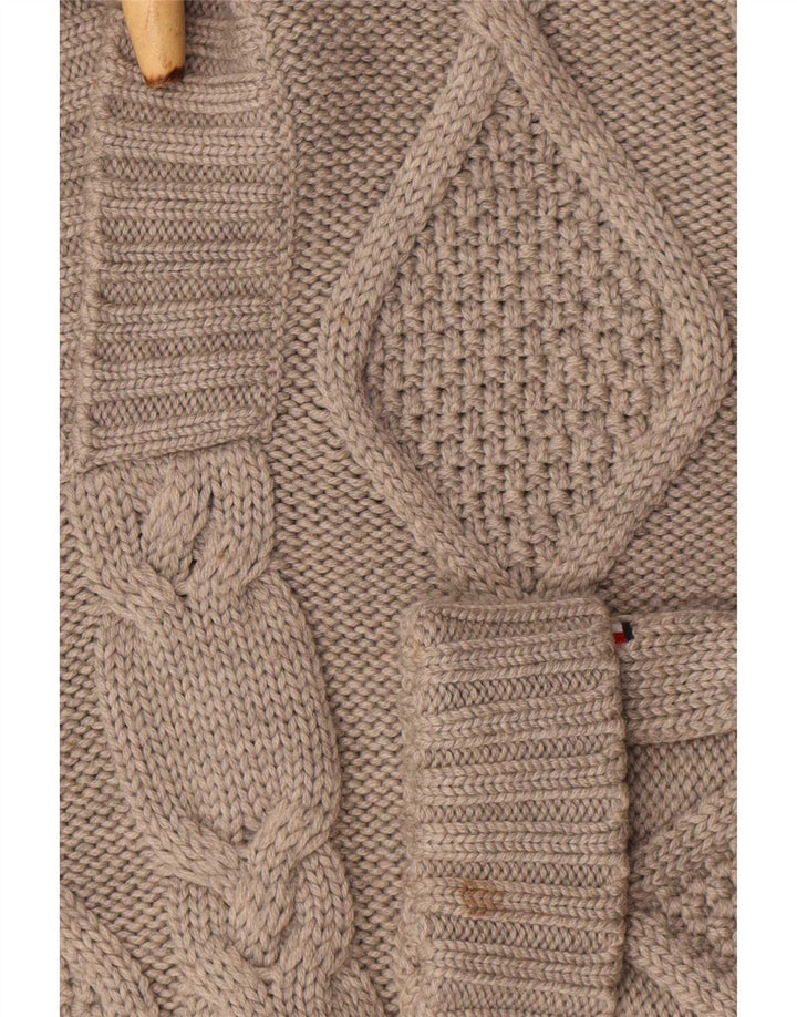 Tommy Hilfiger Herre Polo Neck Jumper Sweater Medium Grå Uld