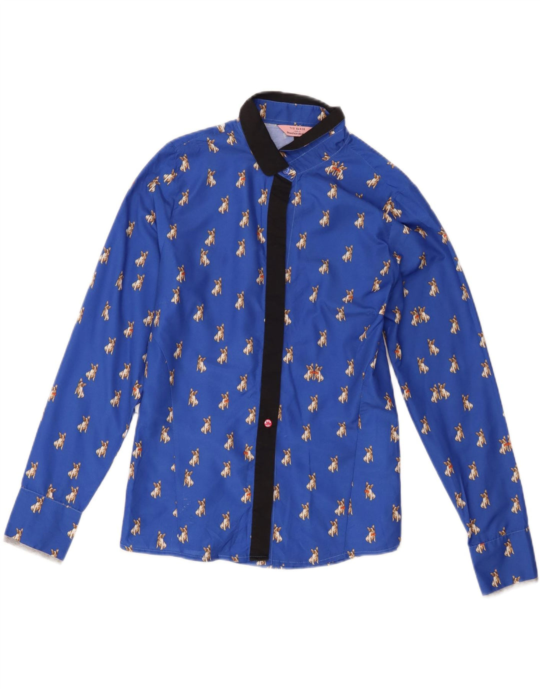 Ted Baker Dameskjorte str. 2 Small Blue Animal Print Polyester