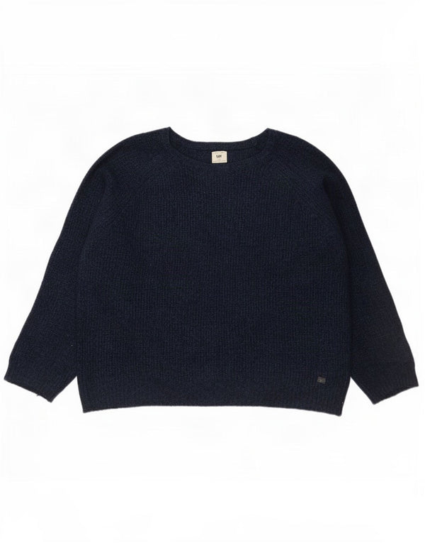 Lee Dame Boat Neck Jumper Sweater UK 18 XL Navy Blue Akryl