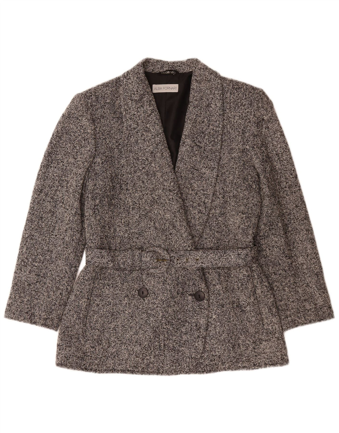 Alba Fornari Dame Blazer Blazer Jacket IT 46 Stor Grå Sildeben