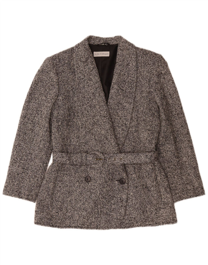 Alba Fornari Dame Blazer Blazer Jacket IT 46 Stor Grå Sildeben