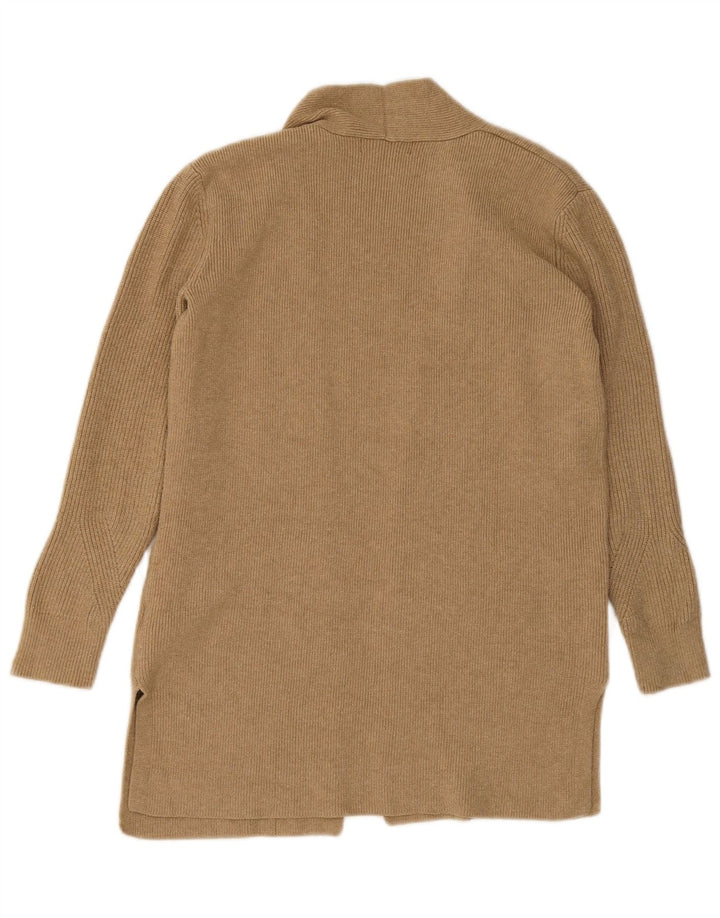 Marks & Spencer Womens Open Cardigan Sweater UK 8 Small Beige Viscose