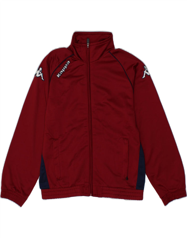 KAPPA Boys Graphic Tracksuit Top Jacket 9-10 Years Maroon Polyester Vintage Kappa and Second-Hand Kappa from Messina Hembry 