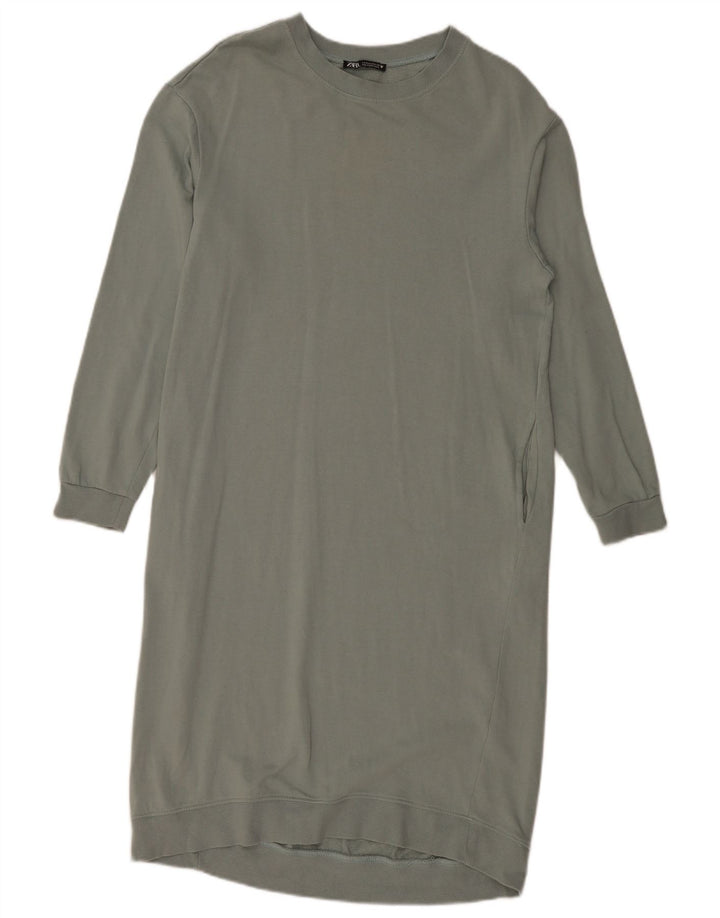 Zara Sweatshirt Jumper Dress UK 14 Medium Grå