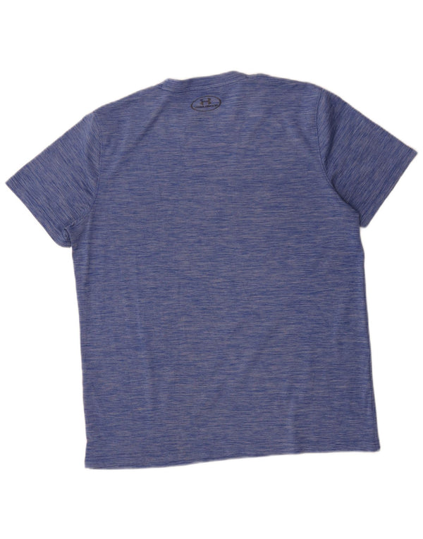 Under Armour Herre Heat Gear T-Shirt Top Medium Blue Flecked Polyester