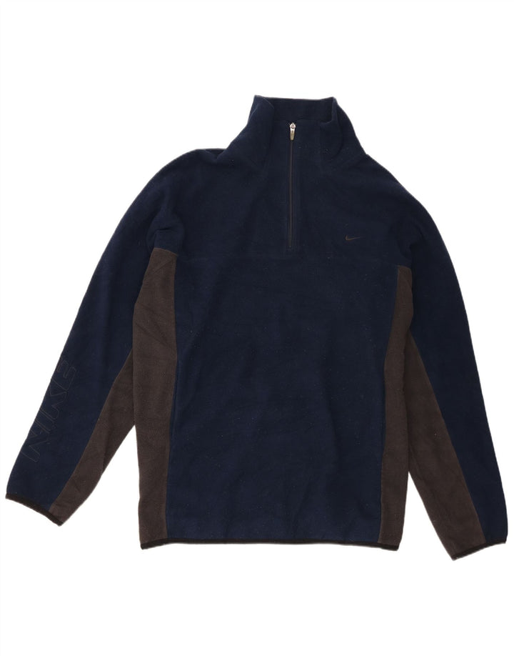 Nike Herre grafisk fleecetrøje med fuld lynlås XL Marineblå Colourblock Polyester