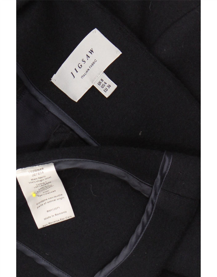 JIGSAW Dame 1 Knap Blazer Jacket UK 8 Small Navy Blue Virgin Wool