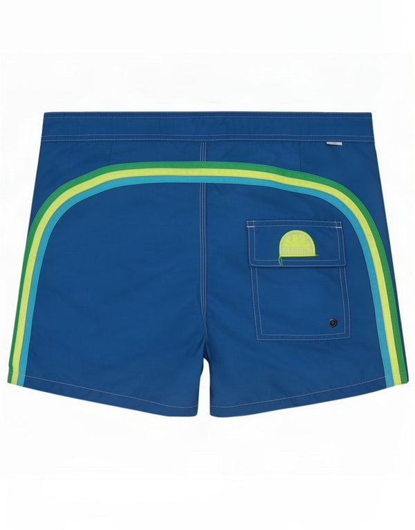 Sundek Mens Swimming Shorts Small W29 Blue Colourblock Nylon