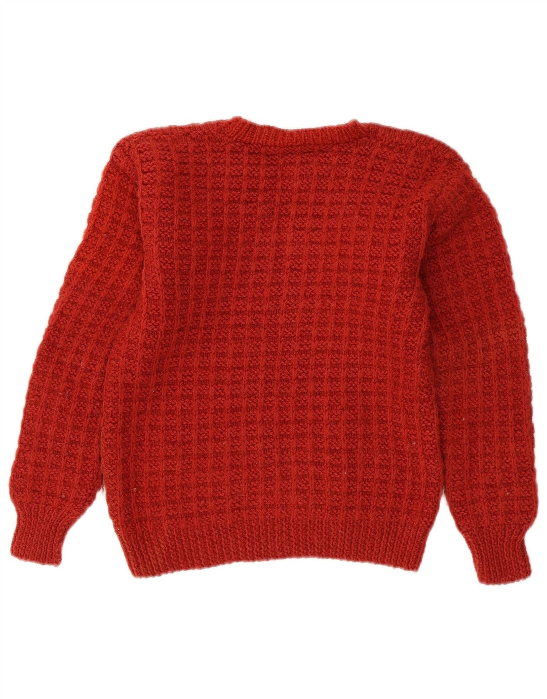 VINTAGE Womens Crop V-hals sweater UK 8 Small Red
