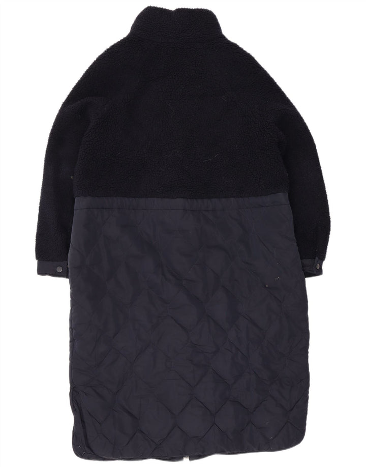 Marks & Spencer Dame Overfrakke UK 12 Medium Navy Blue Polyester