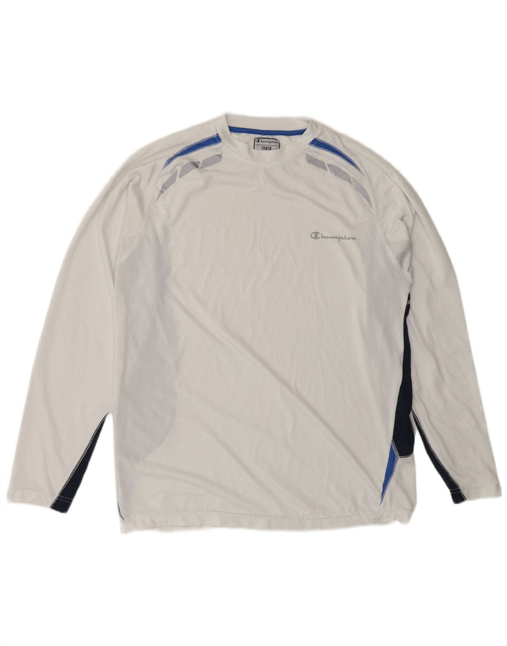 Champion Herre Loose Fit Top Langærmet Lille Hvid Colourblock Polyester