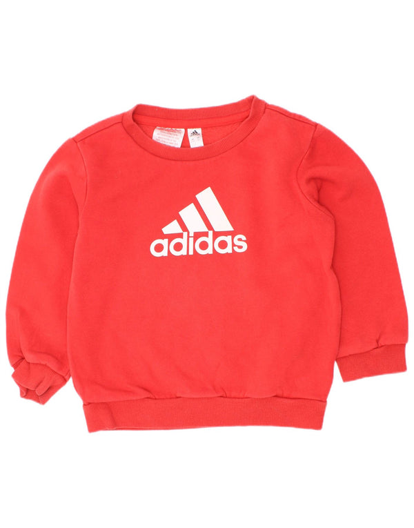 Adidas Boys Graphic Sweatshirt Jumper 2-3 år Rød Bomuld