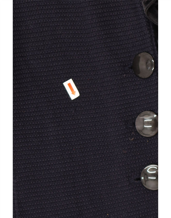 ARMANI Dame Flæse Cardigan Sweater IT 42 Medium Navy Blue