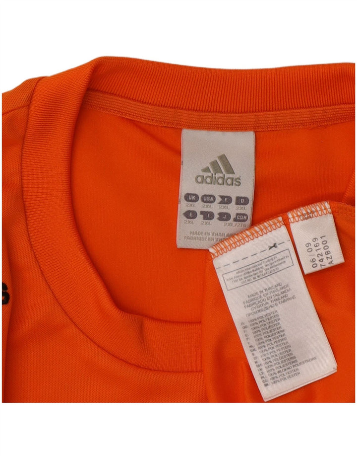 Adidas Herre Climalite T-Shirt Top 2XL Orange Polyester