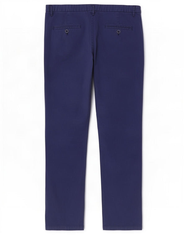 Benetton Dame Slim Chino Bukser UK 10 Small W30 L29 Marineblå Bomuld