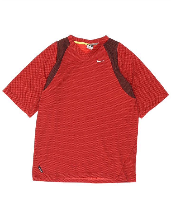 Nike T-shirt top til mænd Medium Burgundy Colourblock Polyester