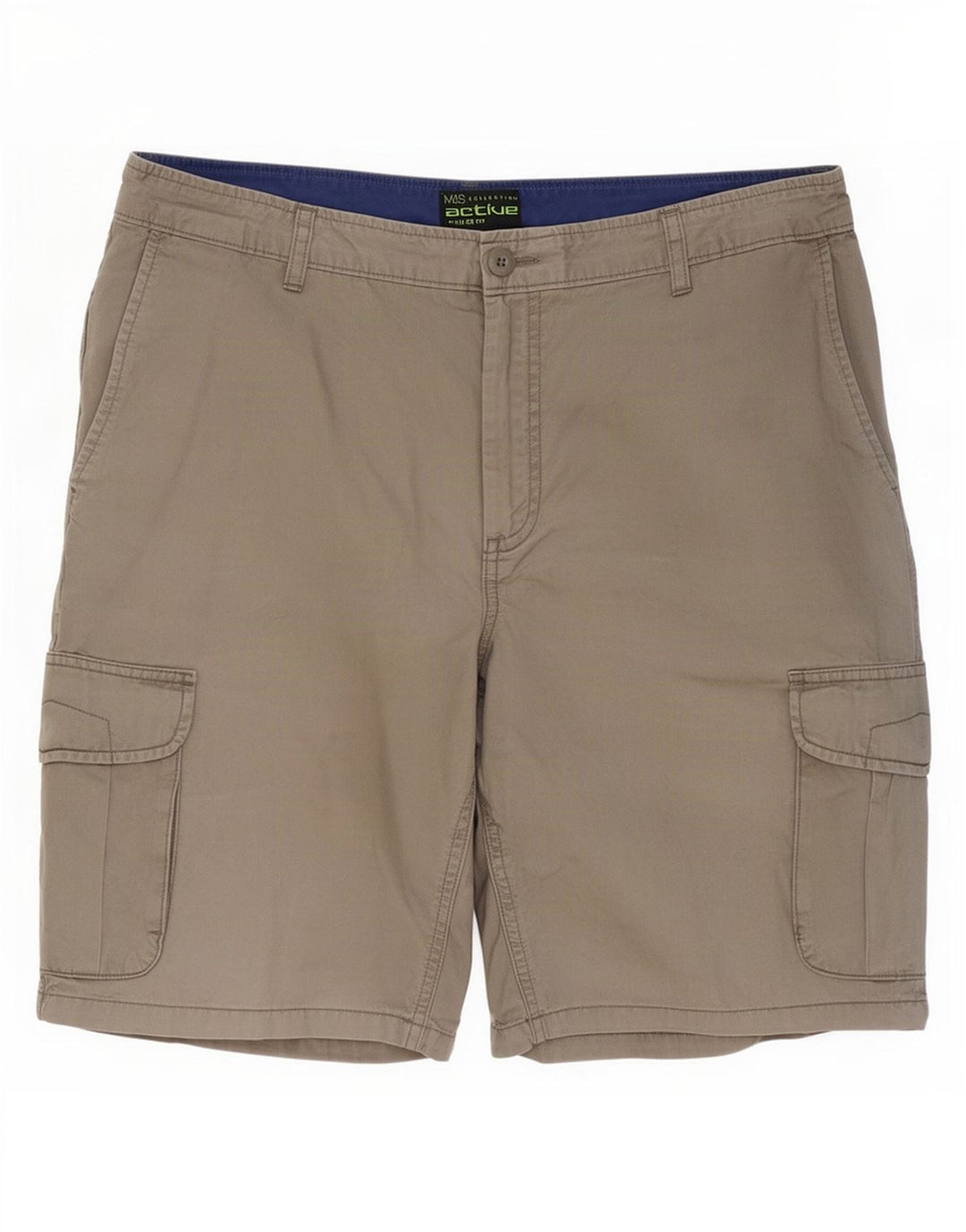 Marks & Spencer Herre Regular Fit Cargo Shorts W36 Large Grå