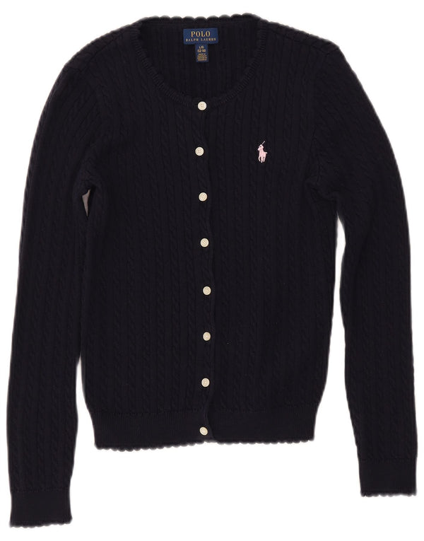 POLO RALPH LAUREN Pige Cardigan Sweater 12-13 År Stor Marineblå