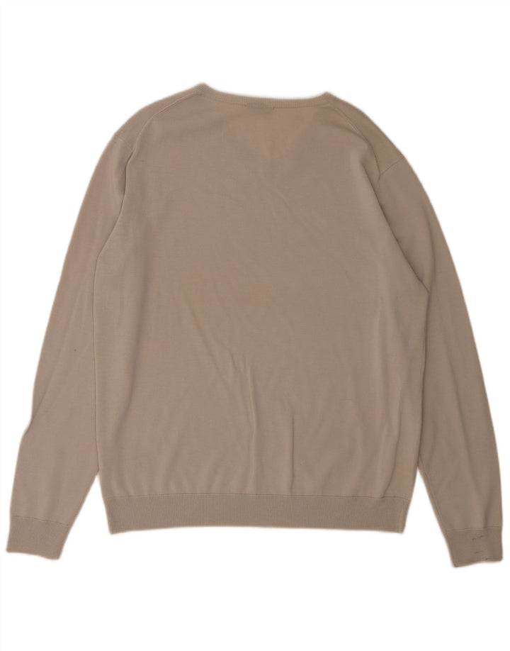 Cos Herre V-hals sweater XL Beige Merino Uld