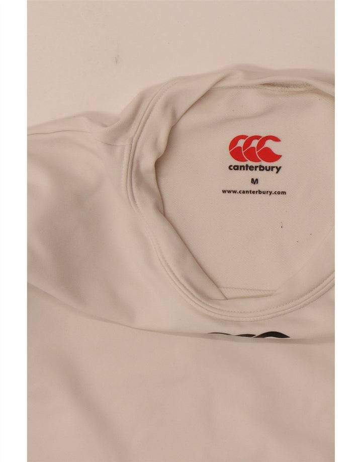 Canterbury Dame Grafisk Top Langærmet UK 12 Medium White