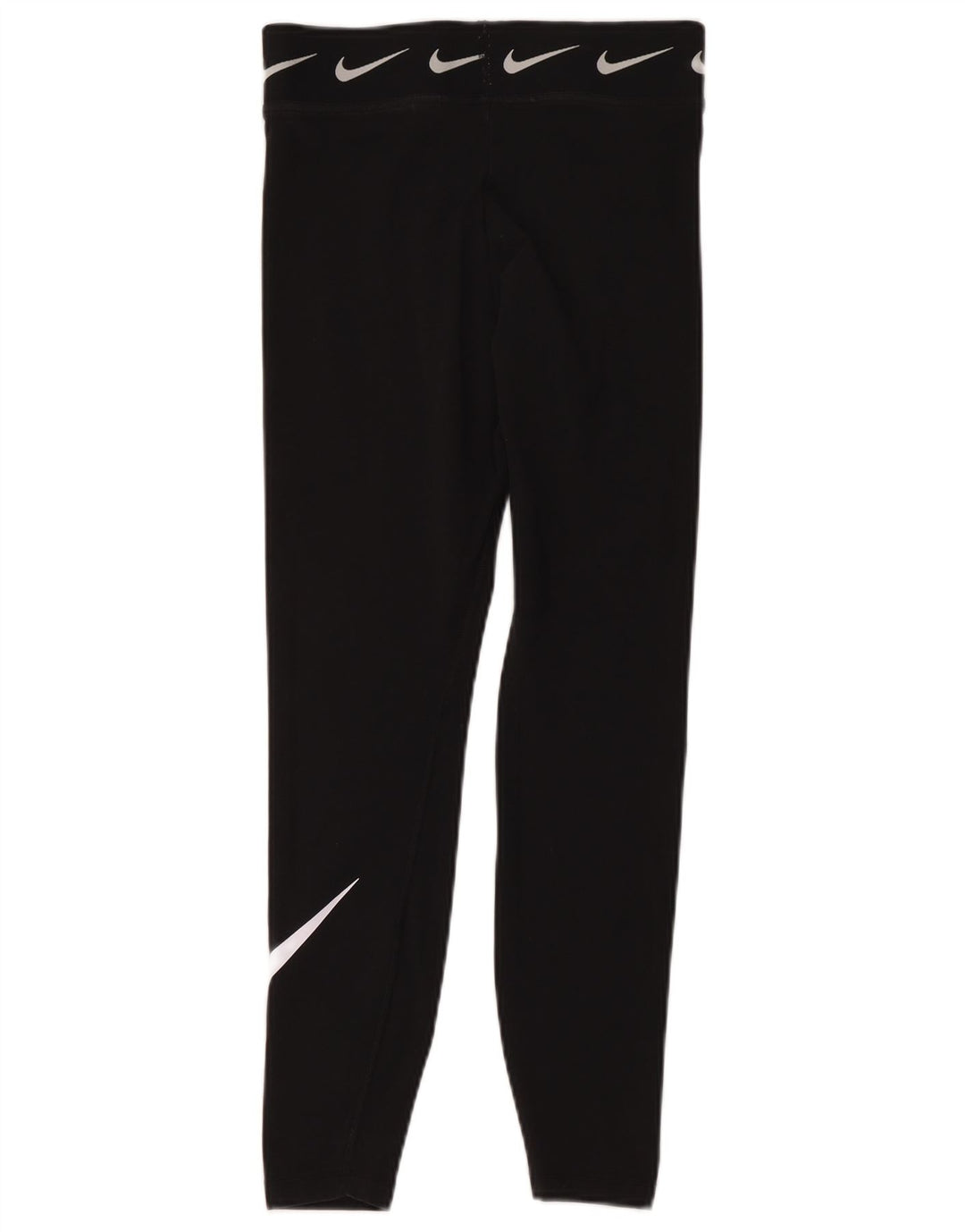 Nike Dame Grafisk Crop Leggings UK 12 Medium Sort Bomuld