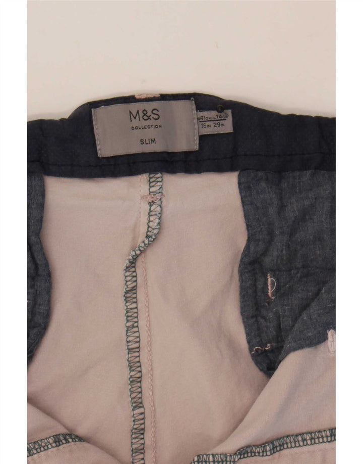 Marks & Spencer Dame Slim Chino Bukser W36 L29 Grå Bomuld