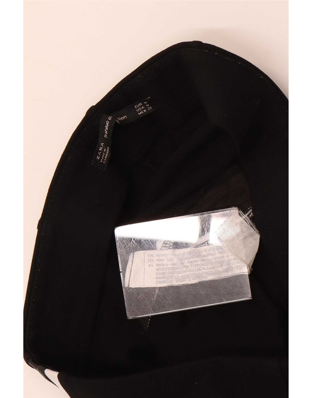 Zara Dame Trafaluc Stirrup Leggings UK 12 Medium Black Viscose
