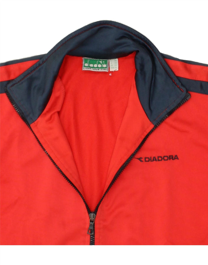 DIADORA Boys Graphic Tracksuit Top Jacket 14-15 Years Red Colourblock Vintage Diadora and Second-Hand Diadora from Messina Hembry 