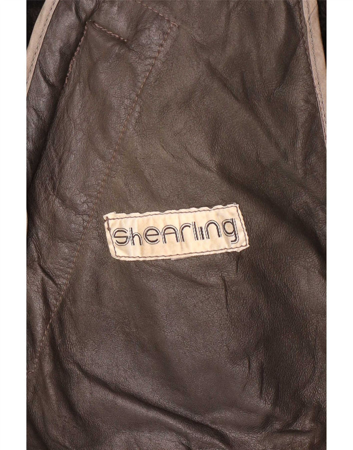 Vintage Herre Shearling Jacket UK 40 Large Brown