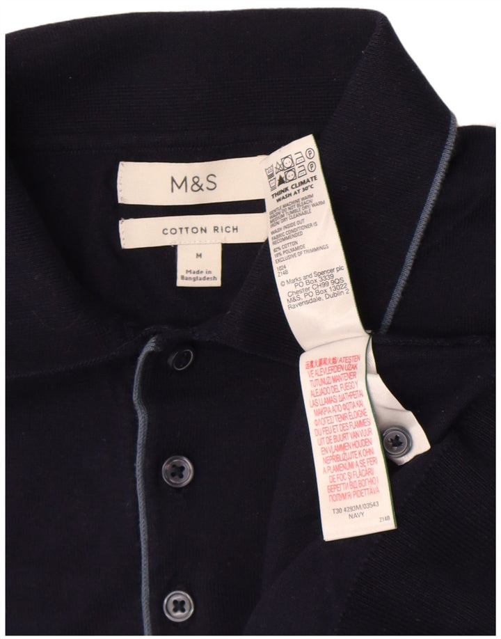 Marks & Spencer Poloshirt til mænd Medium marineblå bomuld