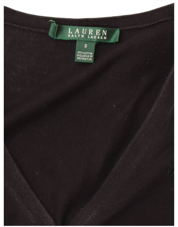 Ralph Lauren Dame Cardigan Sweater UK 10 Small Black