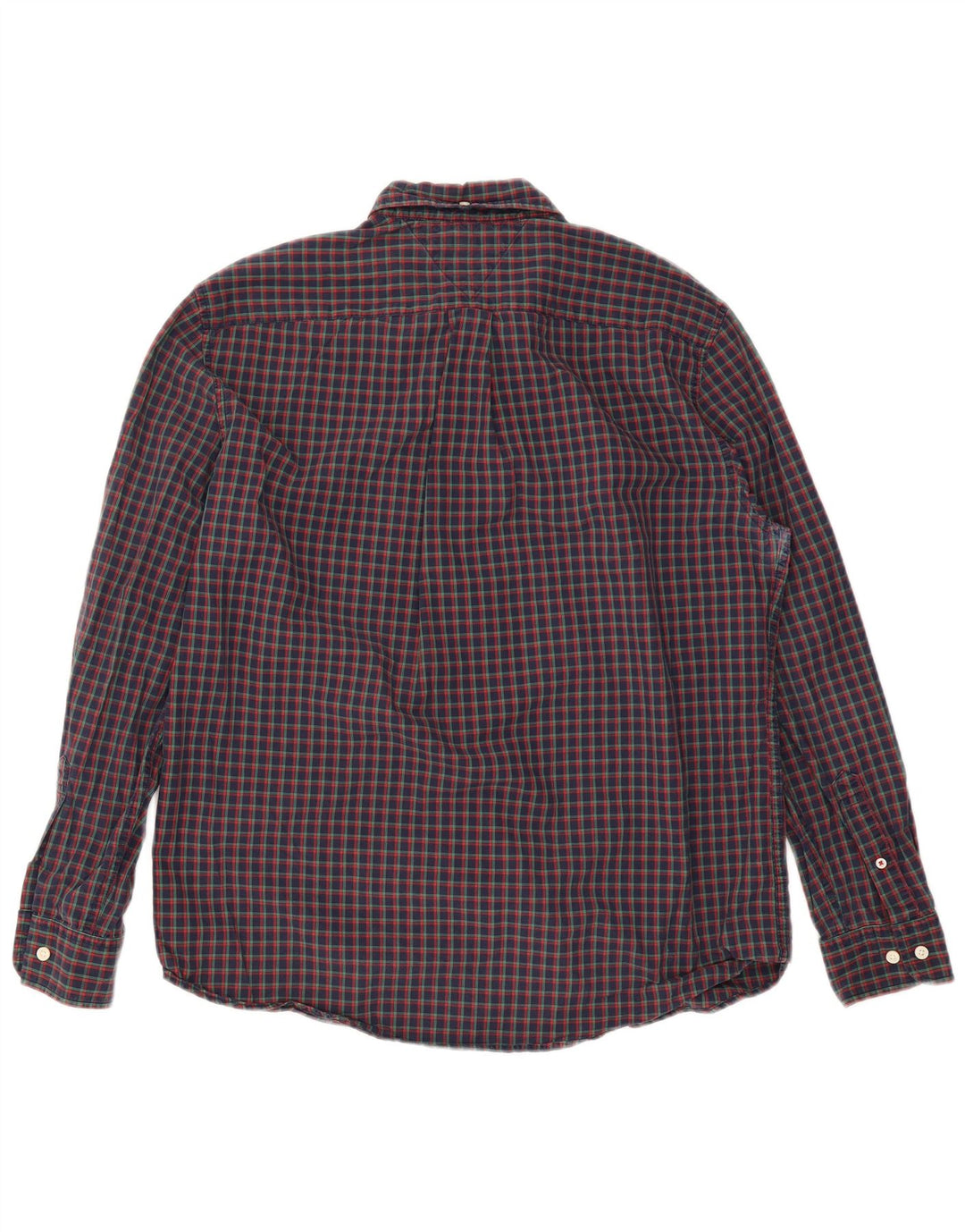 Tommy Hilfiger Herre Classic Fit skjorte Stor marineblå ternet bomuld